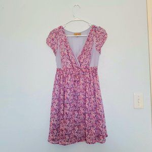 Princess Vera Bradley Purple Floral Dress, junior small